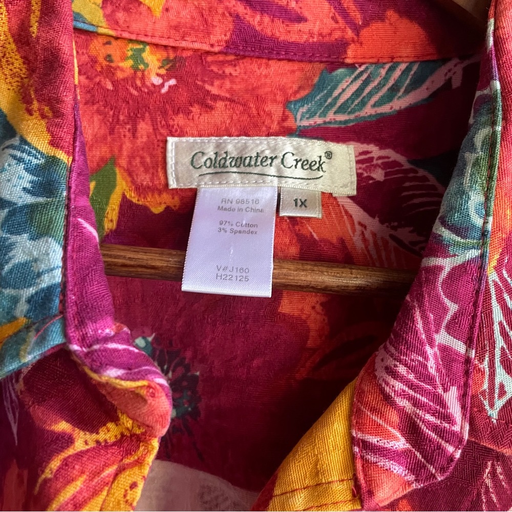 Coldwater Creek Tropical Floral Print Heavyweight Canvas Jacket. Size 1X - Picture 10 of 13